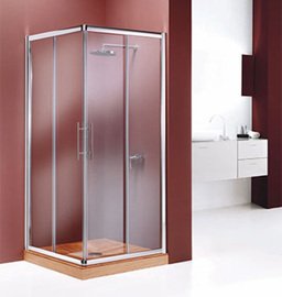 Paroi de douche angulaire 2 fixes + 2 coulissantes